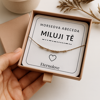 Náhrdelník s Morseovou abecedou, personalizovaný, 18k zlato
