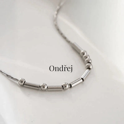 Náhrdelník s Morseovou abecedou, personalizovaný, 18k zlato